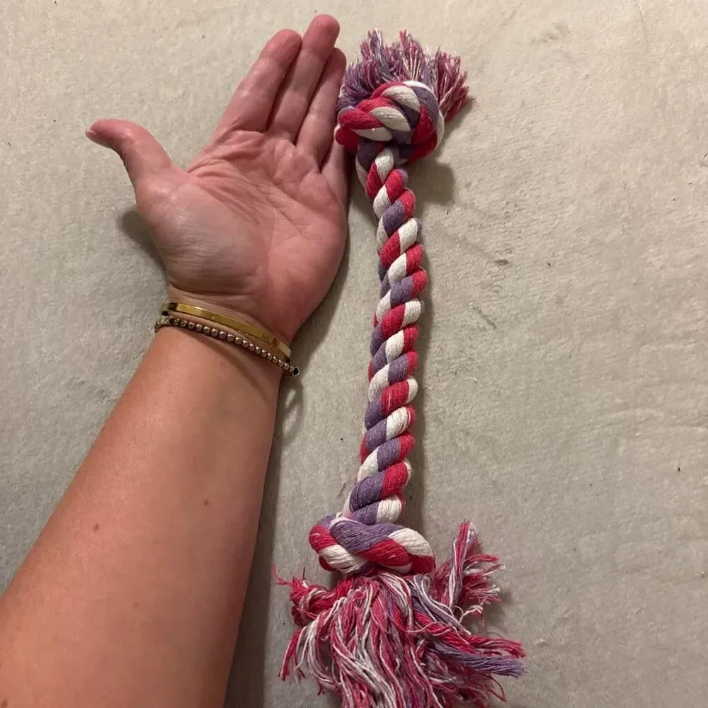 Pink, purple & white rope DOG TOY ROPE #dogtoy #petaccessories #dogsupplies #dog